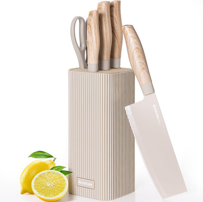 Knife Set, 6-Piece Kitchen Knife Set with Block, High Carbon Stainless Steel Ult