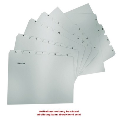 HAN Karteiregister A-Z, PP, A5 quer, grau, 25-teilig