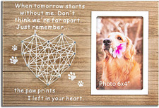 Dog Cat Memorial Gifts - Paw Prints Sympathy Picture Frame for Pet Loss - 4X6 In
