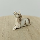 Vintage Unicorn Figurine Porcelain 2” Laying Down Mythical Purity Magic Fantasy