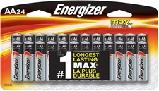 Energizer AA Batteries, Double A Battery Max Alkaline (24 Count) E91BP-24