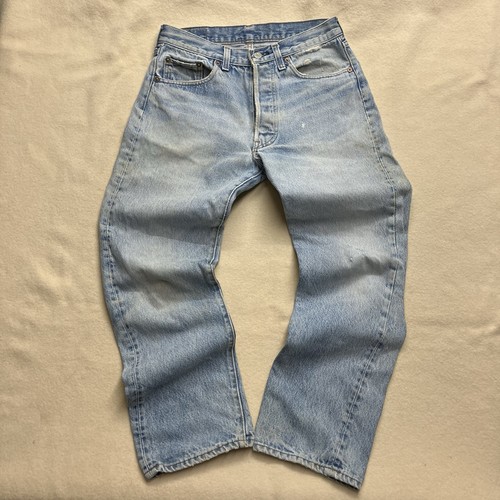 Vintage Levis 501 Jeans Herren 28x27 Straight Leg Button Fly USA 80s Denim - Bild 1 von 12