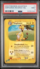 2003 POKEMON AQUAPOLIS #1 AMPHAROS-REVERSE FOIL PSA 9