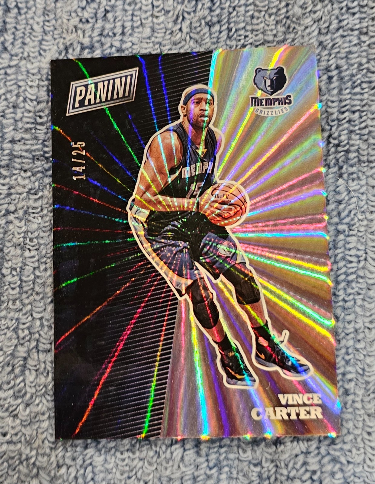 Y) 2017 Panini National Vince Carter Memphis Grizzlies Rainbow Spokes 14/25 BK30