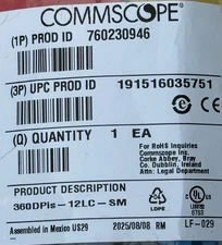 COMMSCOPE 360DPis-12LC-SM 760230946 FIBER OPTIC SINGLE MODE ADAPTER 360