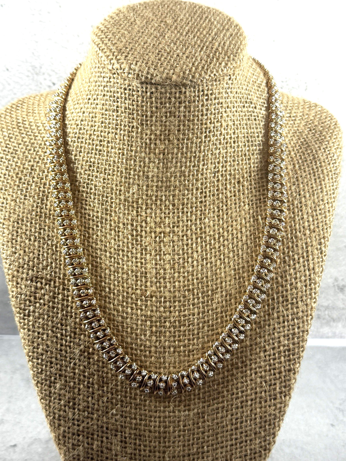 Sterling Silver Flexible Statement Necklace with … - image 1