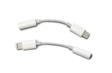 Lot of 2 Apple Lightning to 3.5mm Headphone Jack Adapter MMX62AM/A