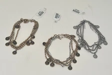 Free People Metal Chain Anklet set NWT $24