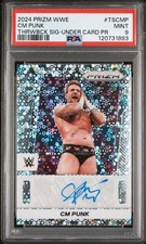 2024 Panini Prizm WWE CM PUNK PSA 9 Under Card Disco Auto Throwback Signatures