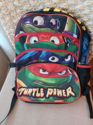 #ad Turtle Power Backpack 16in Deep By 12in Wide $17.99