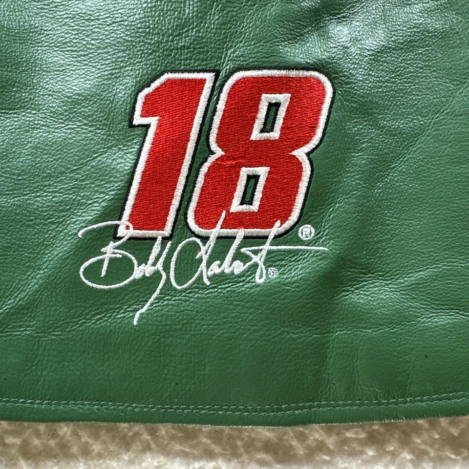 De Colección Bobby Labonte NASCAR Cuero 18 Top Mujer Talla XXL Bordado Verde Carreras Raro Foto 2 de 4