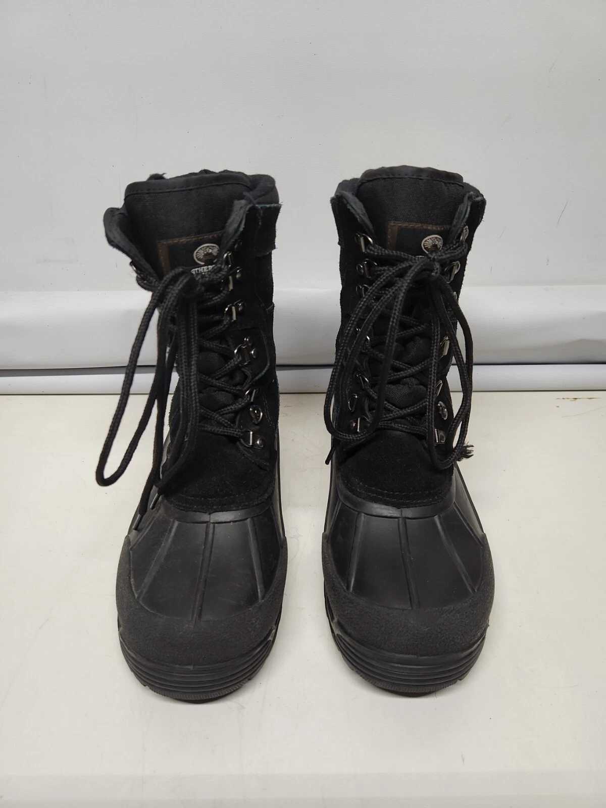 Weatherproof Mens Leather Boots Storm Black, Size 9M