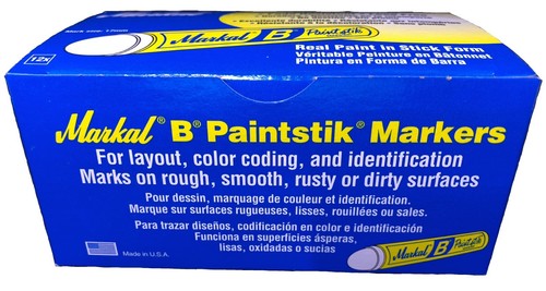 Box of 12 Markal B Black Tire Chalk Paint Sticks Crayon Surface Marker Graffiti - Picture 3 of 4