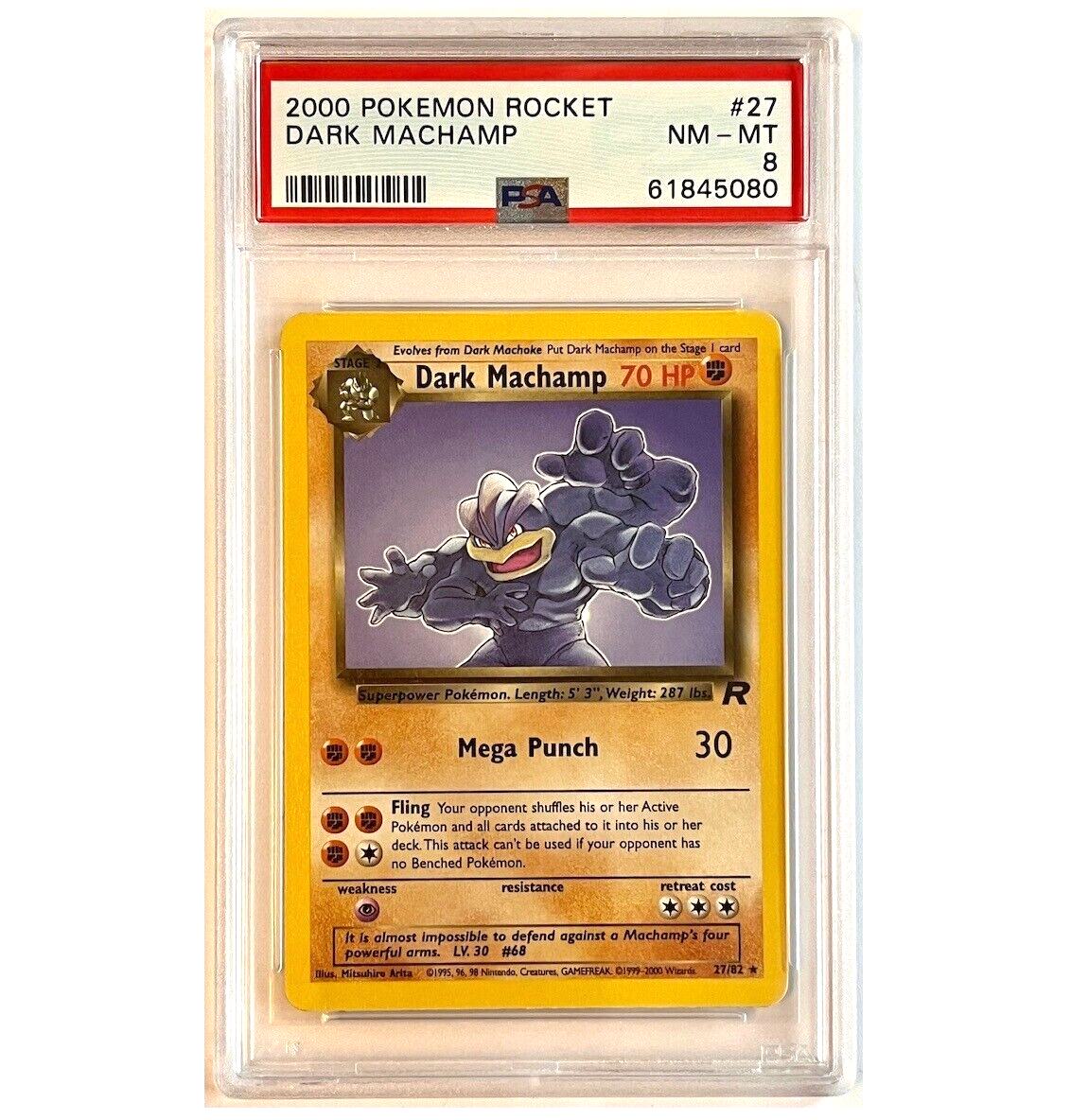 PSA 8 Dark Machamp Non Holo Rare NM - MT 27/82 Team Rocket PSA 8 Dark Machamp Non Holo Rare NM - MT 27/82 Team Rocket