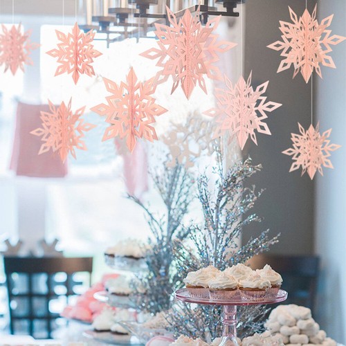 6Pcs Large 3D Christmas Snowflakes Baubles Hanging Party Ornament 6 Colours - Picture 7 of 17