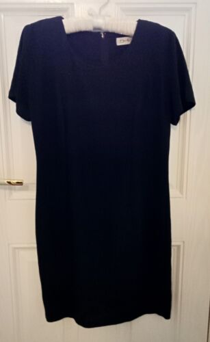 Vintage Berkertex Short Black Dress Size 14 Cap Sleeve, adapted to Petite