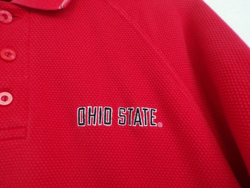 NIKE OHIO STATE Mens Red Pullover Polo Shirt Size Medium - Picture 3 of 5