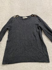 LOFT Women Long Flared Sleeve Pullover Sweater Charcoal Size S
