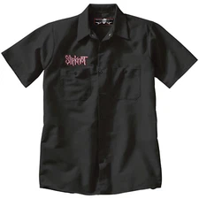 SLIPKNOT Embroidered Patch  + Black Button Up Work SHIRT Metal punk rock tattoo