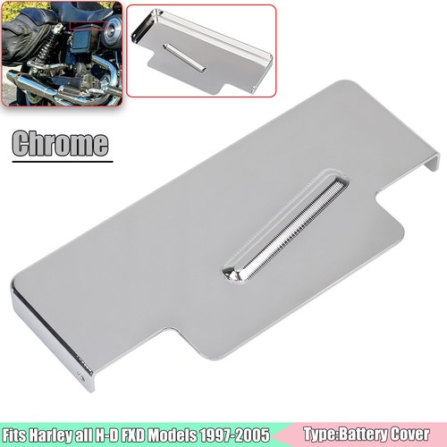 Battery Top Cover Chrome Metal For Harley Dyna FXD Super Glide FXDL FXDWG 97-05 - Bild 1 von 12