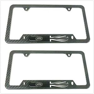 2 Mesport Carbon Fiber Style Stainless Steel Rust Free UK Flag License Plate Cover Frames Holder with Screw Caps for Land Range Rover 2 Mesport Carbon Fiber Style Stainless Steel Rust Free UK Flag License Plate Cover Frames Holder with Screw Caps for Land Range Rover