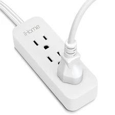  3 Outlet Power Strip with 3ft Nylon Braided Extension Cord, Flat Plug Power 