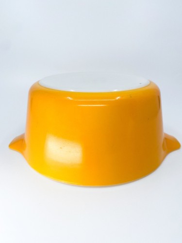 Casseruola rotonda vintage anni '60 Pyrex margherita arancione cenerentola 1,5 qt 474 - Foto 9 di 14