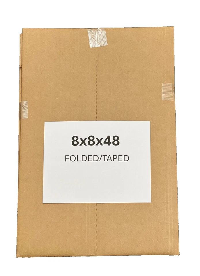 8" x 8" x 48" CARDBOARD BOX - 200 lb - SINGLE BOX - TALL - Image 3 of 4