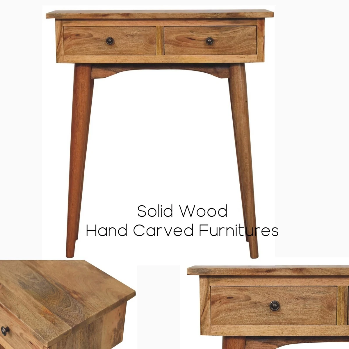 Console Table With Drawers Used Look Traditional Solid Wood Narrow Oak Table