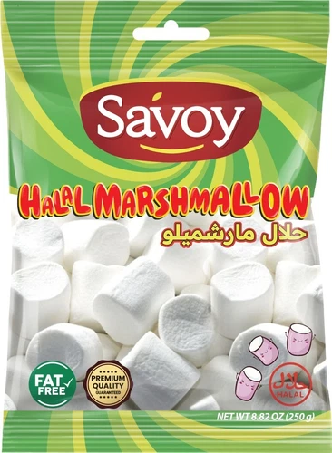 Savoy Halal Large Marshmallows 250 gm, Fruity, Gluten-Free, Fat-Free, GMO-Free