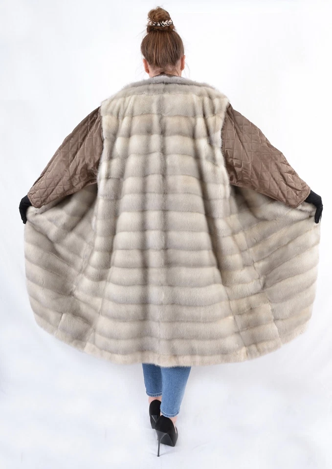 US4673 FORRO DE PIEL DE VISÓN DE ZAFIRO REAL PARA ABRIGO RANCHO VISÓN FORRO INTERIOR TALLA 3XL Foto 3 de 4