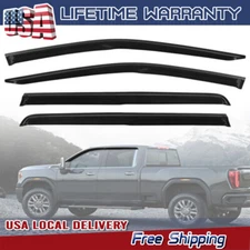 4pcs For Chevy Silverado 1500 Crew Cab 2019-2023 Window Vent Visors Rain Guards