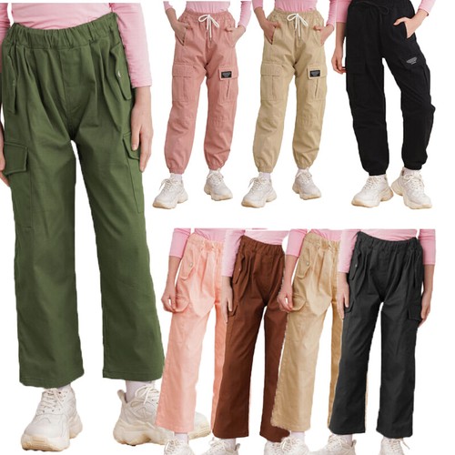 Kinder Mädchen Jogginghose Sport Taschen Hose Sweatpants Baumwolle Mode Unterteil