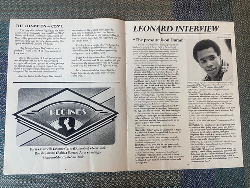 Sugar Ray Leonard VS Roberto Duran Official Boxing Program Montreal Showdown PO - Picture 6 of 12