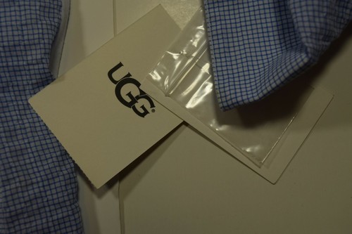 UGG Women's Blue White Check Maisie Gingham Sleep Shirt Large - Picture 4 of 12