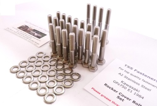 Kawasaki GPz750 E1 / ZX750 E1 - 1984 - Cam or Rocker Covers Bolts Set - S/Steel - Picture 4 of 6