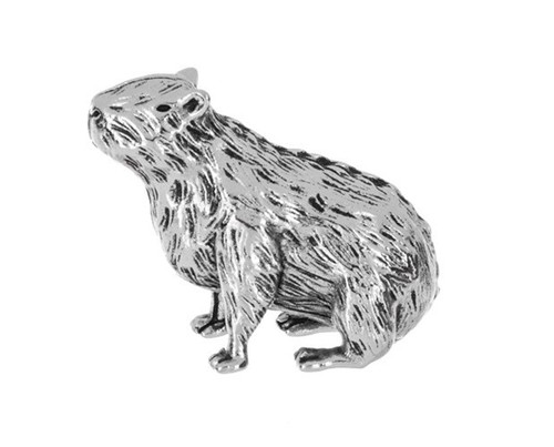GANZ "The Friendly CAPYBARA" Charm Token Figurine + Poem Card 7/8"H x 1 1/4"W - Picture 2 of 7