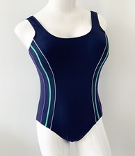 Matalan Navy Blue Multi Trim Swimsuit UK 12