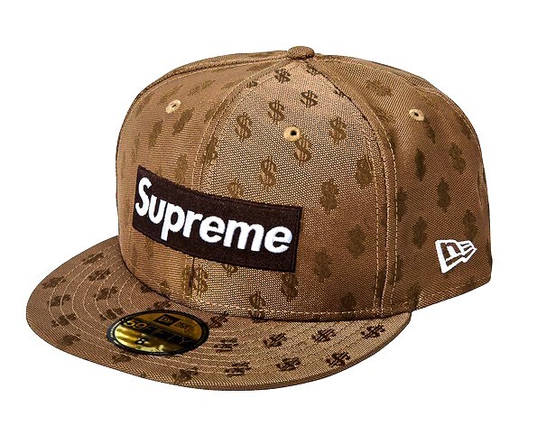 NWT 2018 Supreme SS18 Box Logo Brown Monogram New Era Hat S 7 3/4 Rare AUTHENTIC