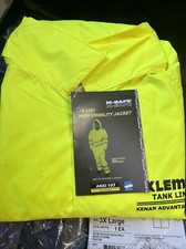 Hi-vis Yellow Rain Jacket ANSI/ISEA 107-2010 Class 3 W/ Klemm Tank Lines Logo