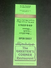 Vintage California Matchbook ?The Greeter?s Corner? Laguna Beach