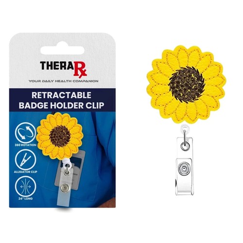 Girasol Retráctil Porta Insignia Clip 24" Largo Therarx Novedad Moda Nuevo - Imagen 2 de 2