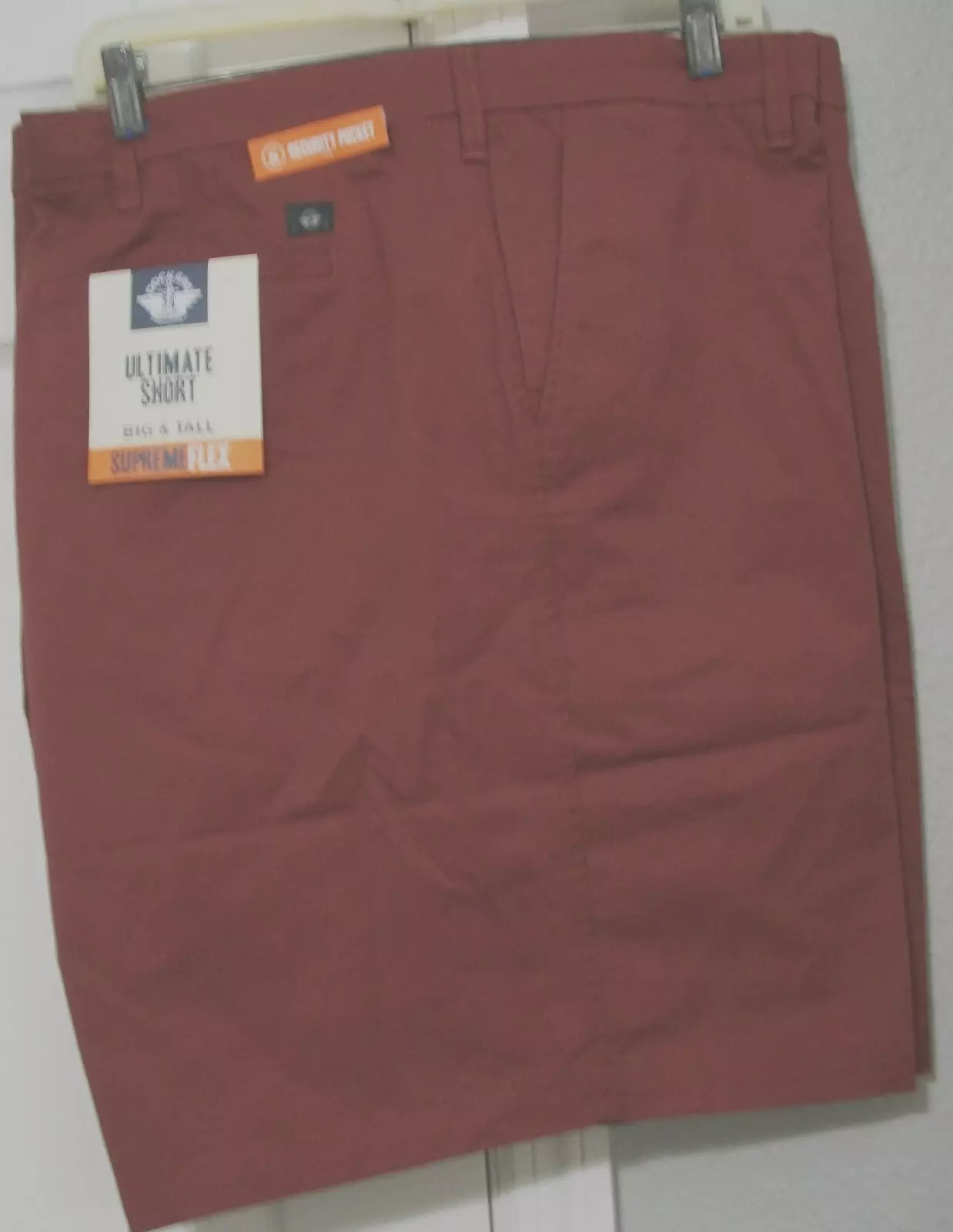 Short 6 poches BELOW COST DOCKERS ULTIMATE Supreme Flex rouille/rouge neuf avec étiquette 48