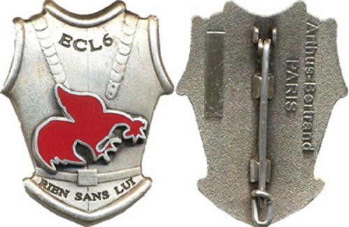 Leclerc Cavalerie, (6 - 12 Cuir) E.C.L. 6, RIEN SANS LUI, coq rouge, A.B. (9014) - Picture 3 of 3