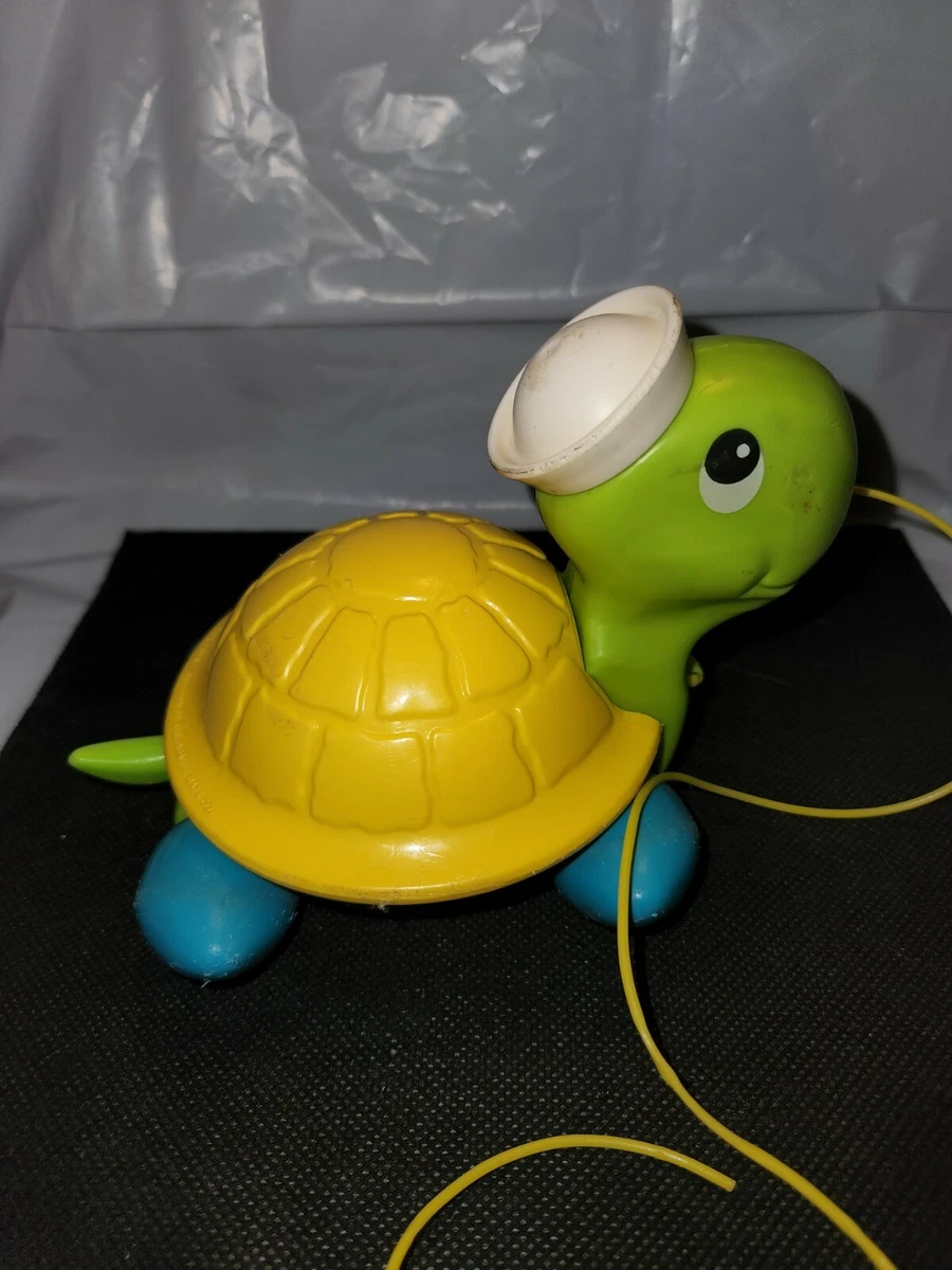 1977 Fisher Price Pull Along Turtle Toy Vintage