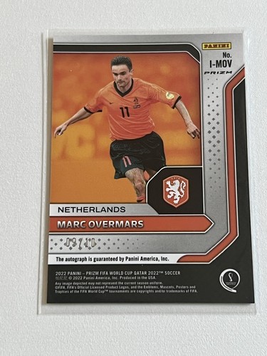 2022 Prizm FIFA World Cup Qatar MARC OVERMARS Choice International Auto Gold /10 - Picture 2 of 2