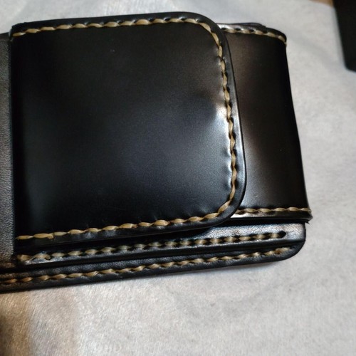 New and unused IRONHEART Black Cordovan Short Wallet limited From Japan - Picture 5 of 10