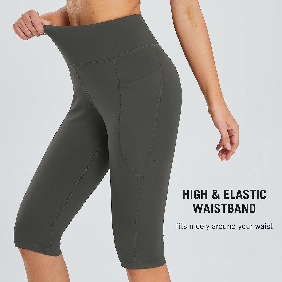 SELONE High Waisted Leggings for Women Capris With Pockets High