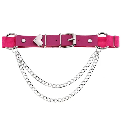 Punk Style PU Leather Thigh Ring Nightclub Leg Chain Ladies Garter Belt - Picture 18 of 22