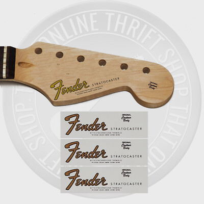 Fender 60's Strat Waterslide Guitar Neck Headstock Decals (Set of 3)
